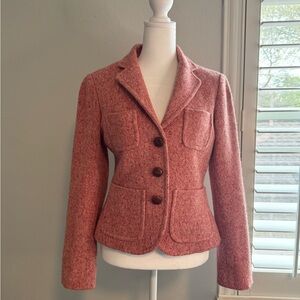 J. Crew Rose Tweed Three-Button Blazer